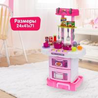 Игровой модуль в чемодане на колёсиках 3 в 1: плита, кухня, чемодан, 43 предмета, уценка (нет колёс)