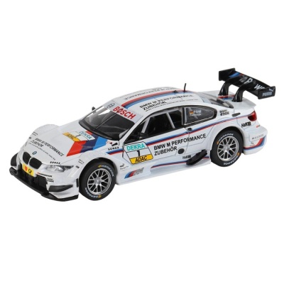 Машина металлическая BMW M3 DTM 1:32, инерция, световые и звуковые эффекты, открываются двери, цвет белый