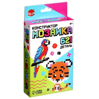 Конструктор мозаика «Pixi. Зверята», 621 деталь